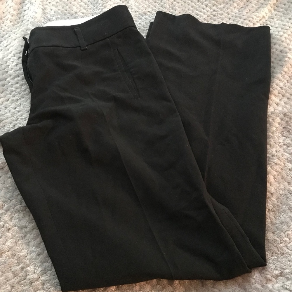 Ann Taylor Loft. Black boot leg slacks.